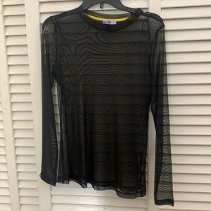 Mesh black long sleeve top